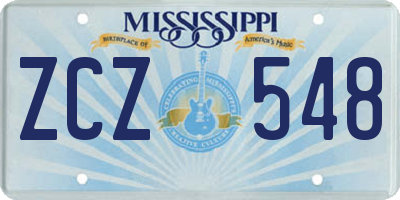 MS license plate ZCZ548