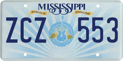 MS license plate ZCZ553