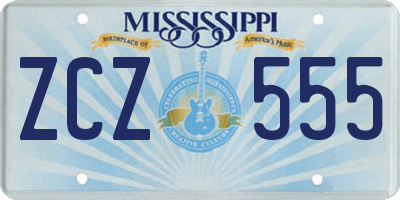 MS license plate ZCZ555