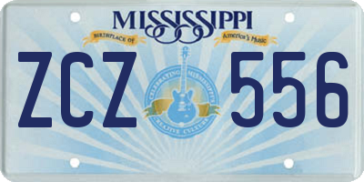 MS license plate ZCZ556