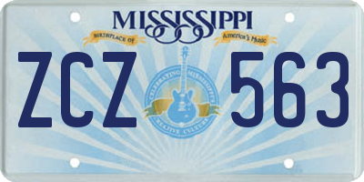 MS license plate ZCZ563