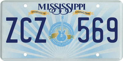 MS license plate ZCZ569