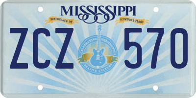 MS license plate ZCZ570