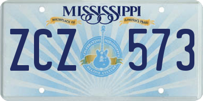 MS license plate ZCZ573