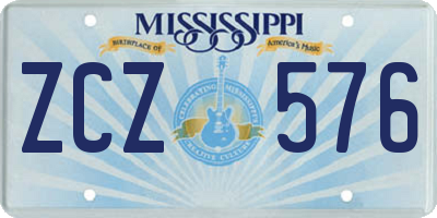 MS license plate ZCZ576