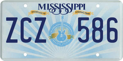 MS license plate ZCZ586