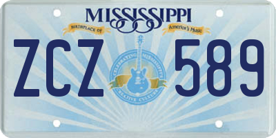 MS license plate ZCZ589