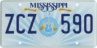 MS license plate ZCZ590