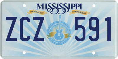 MS license plate ZCZ591