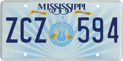 MS license plate ZCZ594
