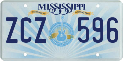 MS license plate ZCZ596