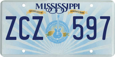 MS license plate ZCZ597