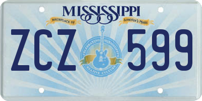 MS license plate ZCZ599