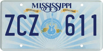MS license plate ZCZ611