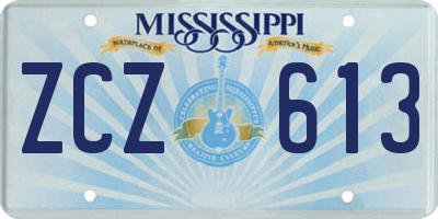 MS license plate ZCZ613