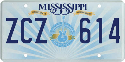 MS license plate ZCZ614