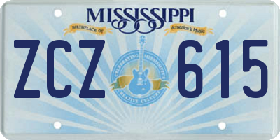 MS license plate ZCZ615