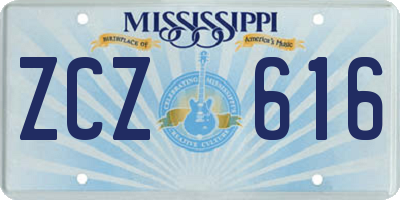 MS license plate ZCZ616