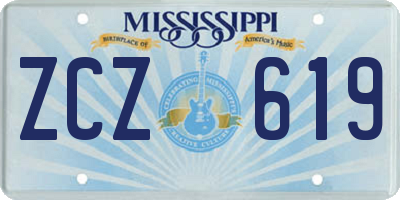 MS license plate ZCZ619