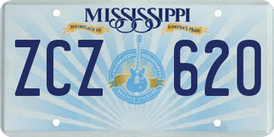 MS license plate ZCZ620