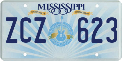 MS license plate ZCZ623