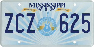 MS license plate ZCZ625