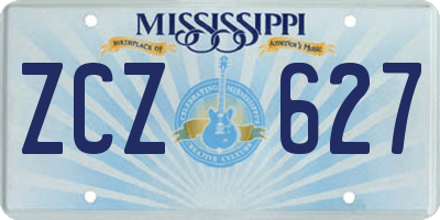 MS license plate ZCZ627