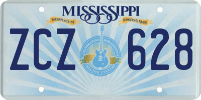 MS license plate ZCZ628