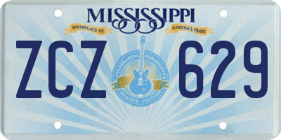 MS license plate ZCZ629
