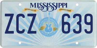 MS license plate ZCZ639
