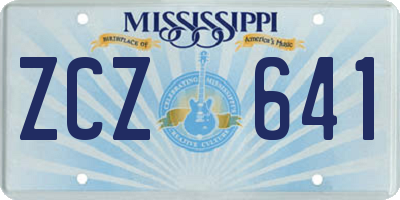 MS license plate ZCZ641