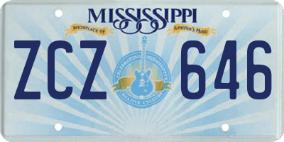 MS license plate ZCZ646