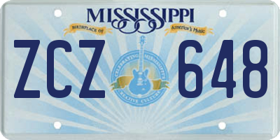 MS license plate ZCZ648