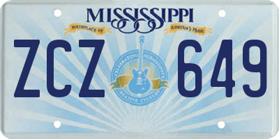 MS license plate ZCZ649