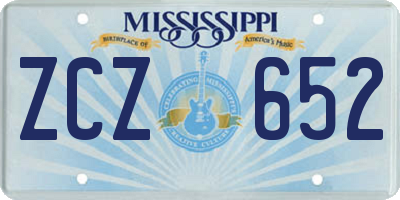 MS license plate ZCZ652