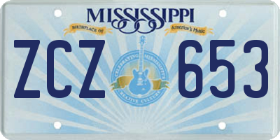 MS license plate ZCZ653