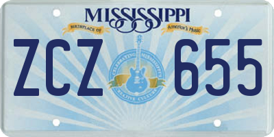 MS license plate ZCZ655