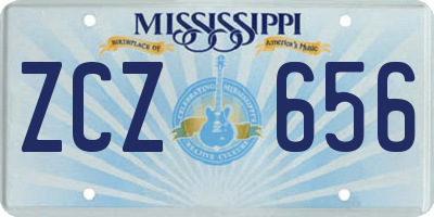 MS license plate ZCZ656