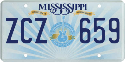 MS license plate ZCZ659