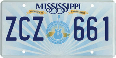 MS license plate ZCZ661