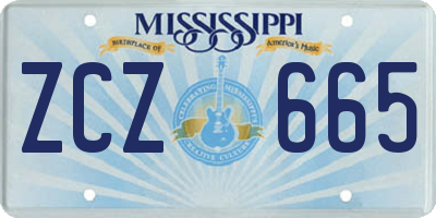 MS license plate ZCZ665