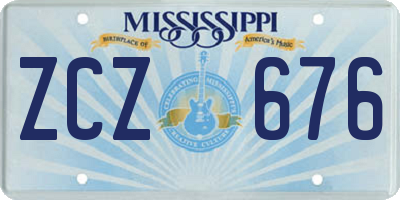 MS license plate ZCZ676