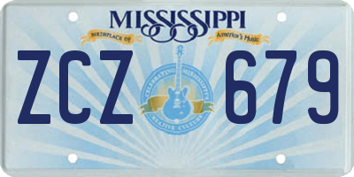 MS license plate ZCZ679