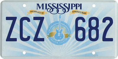 MS license plate ZCZ682