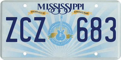 MS license plate ZCZ683