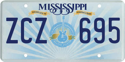 MS license plate ZCZ695