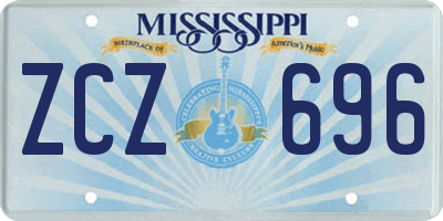 MS license plate ZCZ696