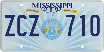 MS license plate ZCZ710