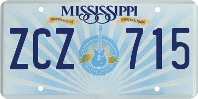 MS license plate ZCZ715