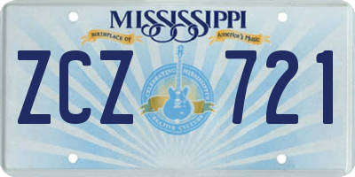 MS license plate ZCZ721